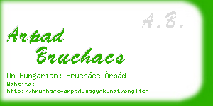 arpad bruchacs business card