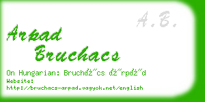 arpad bruchacs business card